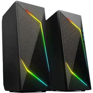 BERSERKER Gaming Speakers, RGB 2.0, 6 W RMS, LED-verlichting, USB-poort en 3,5 mm jackstekker, zwart