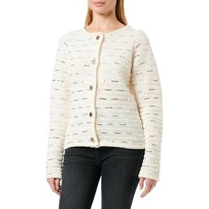 faina Dames gebreide jas met pailletten en strepen WOLLWIT maat XS/S, wolwit, XS