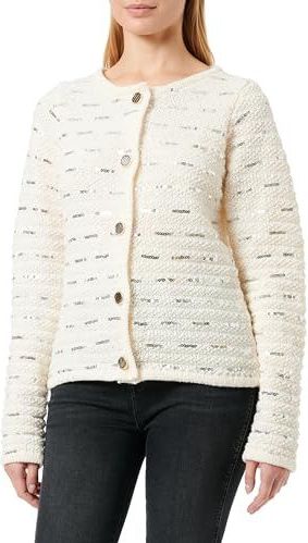 faina Gebreid vest  zilver / wit