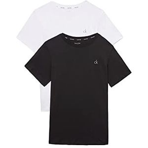 Calvin Klein Jongens 2-pack T-shirts 2 stuks Ss Tee met ronde hals, White/Black, 14-16 Jaar