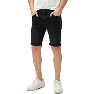 Koton Heren Ribbed Denim Folded Leg Buttoned Pocket Detailled Shorts, zwart (999), 32