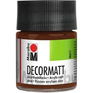 Marabu 14010005047 Decormat acryl lichtbruin 047, 50 ml, fluweelmat acrylverf op waterbasis, crèmige en kleurintensief, speekselbestendig, weerbestendig, voor vrij schilderen en sjabloneren