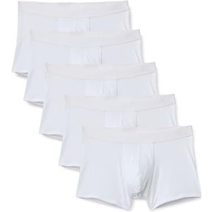 Amazon Essentials Boxershorts voor heren, katoen, jersey, verpakking van 5 stuks, Kleur: wit., L