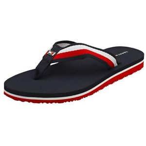Tommy Hilfiger Dames Corporate Beach Sandaal Flip Flop, rood wit blauw, 5 UK, Rood Wit Blauw, 38 EU
