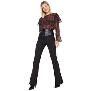 Trendyol Dames Flare Broek, Zwart, 34, Zwart, 60