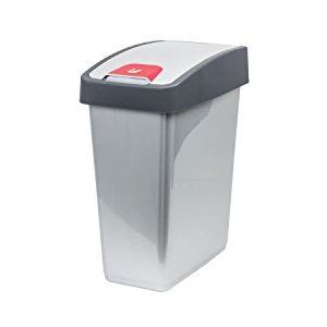keeeper Premium afvalbak, vuilnisbak met klepdeksel, soft-touch, 10 l, Magne, lichtzilver