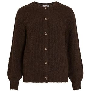 Vila mpe O-hals L/S Knit Cardigan-Noos, Coffee Bean, XXL