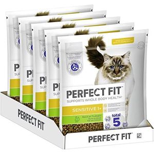 PERFECT FIT Droogvoer voor volwassenen, gevoelige katten vanaf 1 jaar - kalkoen, 1,4 kg (5 zakken)