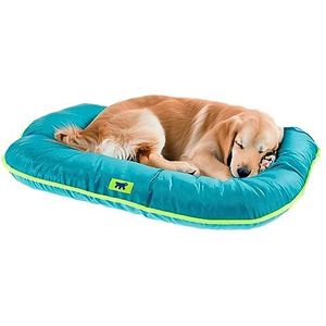 Ferplast Hondenbed Hondenkussen Groot formaat Hond Antikrasstof Handwasbaar op 30° Waterdicht hondenmatras 100 x 70 x 12 cm Lichtblauw