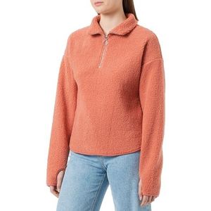Q/S by s.Oliver Sweatshirt voor dames van teddypluche, oranje, XL