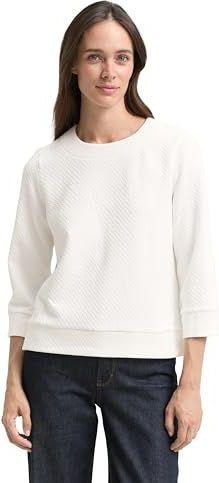 TOM TAILOR Sweatshirt voor dames, 10315 - Whisper White, XL