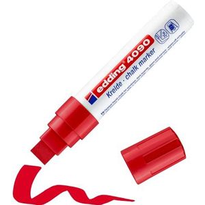 edding 4090 krijtmarker - rood - 1 krijtstift - beitelvormige punt 4-15 mm - krijtstift voor borden, uitwisbaar - voor het schrijven op ruiten, glas, spiegels - bordstift met dekkende kleuren