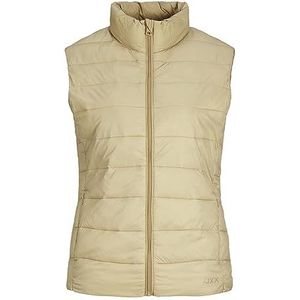 JACK & JONES Dames gilet puffer jassen bodywarmer rits opstaande kraag mouwloze jas, Wierook, S