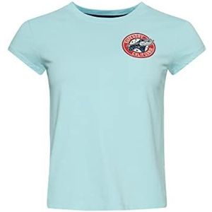 Superdry Vintage Roll with It T-shirt voor dames, Blauw, 42
