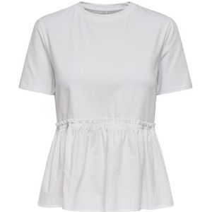 Onllia S/S O-Neck Mix Top Box JRS, wit (bright white), M