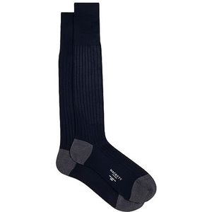 Hackett London Heren katoenen sokken lang, Blauw (zwart), Small