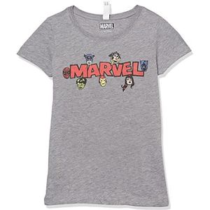 Marvel Little, Big Classic Vintage Logo Meisjes T-shirt met korte mouwen, Athletic Heather, maat M, Athletic Heather, M, Atletische heide, M