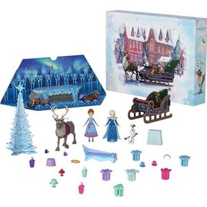 Mattel Mattel Disney Frozen Anna en Elsa kleine poppen adventskalender met 2 vrienden, vormbaar zand en 24 speelstukken, geïnspireerd op Olaf's Frozen Adventure, HWX20