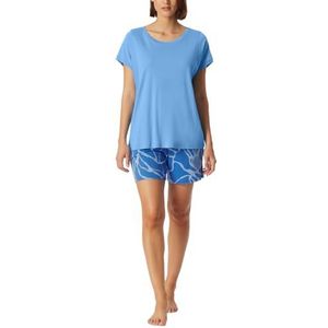 Schiesser Damespyjama Korte Broek Korte Mouwen Modern Nightwear Pyjamaset, Lichtblauw_182546, 36, Lichtblauw_182546, 36