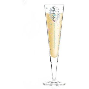 RITZENHOFF Champus vintage champagneglas 2018 van Kathrin Stockebrand, kristalglas, 200 ml, met edele platina-aandelen, incl. stoffen servetten