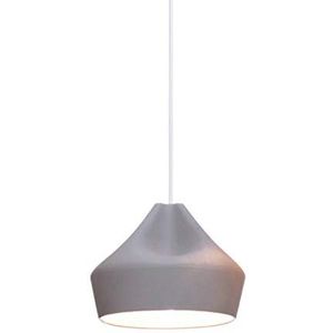 Pleat Box 24 LED-hanglamp, 5-8 W, met keramische kap en emaille binnenkant, grijs-wit, 21 x 21 x 18 cm (A636-212)