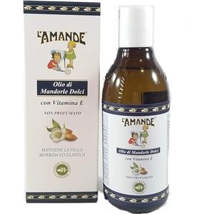 L'AMANDE - Zoete amandelolie, 100% natuurlijk, voor lichaam en gezicht, met vitamine E, niet geparfumeerd, kalmerende werking tegen onzuiverheden en roodheid van de huid, ideaal als massageolie, 250