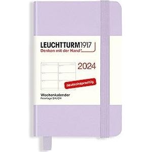 LEUCHTTURM1917 367641 Weekkalender Mini (A7) 2024, lila, Duits, 12 maanden