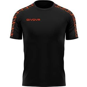 GIVOVA T-shirt Poly Band Nero/Arancio Fluo TG. XL, Meerkleurig, XL