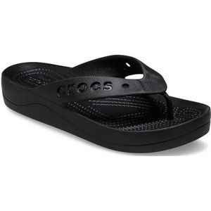 Crocs Dames Via Platform Flip Sandaal, zwart, 9 UK, Zwart, 42/43 EU