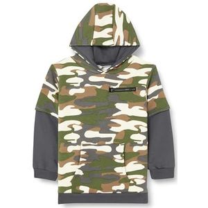 Koton Boys's camouflageprint, lange mouwen, ronde hals, kangoeroezak, zachte binnenkant sweatshirt, beige design (0d5), 9-10 Jahre