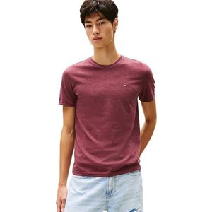 TOMMY JEANS Heren TJM XSLIM Jaspe HTR TEE EXT DM0DM20363, rood, XS, Rood (Rode Wijn Htr), XS