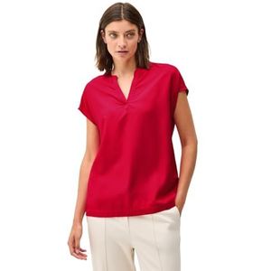 Blouse - Glazed Apple Red - Regular Fit - Korte Mouwen - Ronde Hals