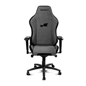 DRIFT Gaming Chair DR275 CLOUD-DR275CLOUD- Professionele gamestoel, fluwelen afwerking stofmateriaal, 4D verstelbare armleuningen, klasse 4 zuiger, draaibaar, kikkermechanisme, zwart/grijs