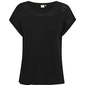 Cream Dames T-shirt Straight Fit Short Sleeve, Zwart, M
