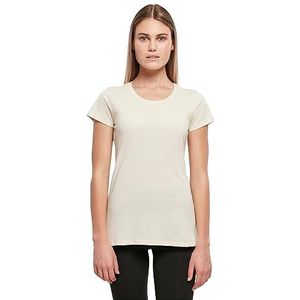 Build Your Brand Basic T-shirt voor dames, korte mouwen, ronde hals, van katoen, verkrijgbaar in vele kleuren, maten XS-5XL, zand, M