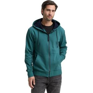 Tom Tailor - Hoodie Sweatjacke - Groen - Heren - Met Capuchon