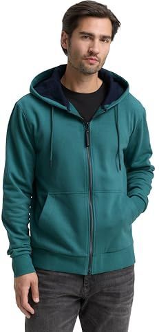 Tom Tailor - Hoodie Sweatjacke - Groen - Heren - Met Capuchon