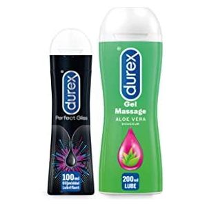 Durex - 200ml Glijmiddel - Perfect Gliss 1x100ml - Play Massage 2/1 Aloe 1x100ml - Voordeelverpakking