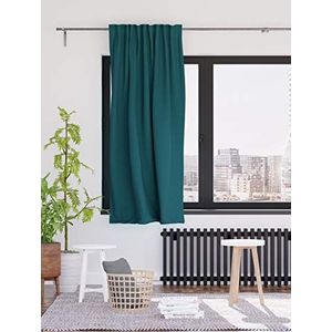 Homing blickdichter Verdunklungsvorhang Uni GardineVorhang Wohnzimmer Schlafzimmer Kinderzimmer Dekostoff, Petrol, 1 Stück, H x B: 175 cm x 140 cm, 5492-38