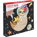 DIAMOND DOTZ DBX.018 - Originele 5D Diamond Painting Set Dotz Box Sloth Universum Luiaard, creatieve set met 1.870 diamant mozaïekstenen, schilderset ca. 28 x 28 cm, DIY complete set voor kinderen