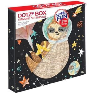 DIAMOND DOTZ DBX.018 - Originele 5D Diamond Painting Set Dotz Box Sloth Universum Luiaard, creatieve set met 1.870 diamant mozaïekstenen, schilderset ca. 28 x 28 cm, DIY complete set voor kinderen