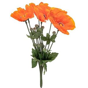 SOFTFLAME Kunst/Nep/Faux Bloemen - Poppy Orange 6PCS voor bruiloft, thuis, feest, restaurant