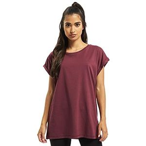 Urban Classics dames T-Shirt Ladies Extended Shoulder Tee, rood (cherry), 3XL