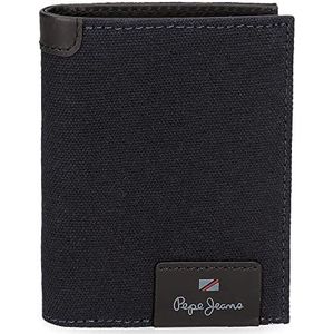 Pepe Jeans Hilltop verticale portemonnee met portemonnee, blauw, 8,5 x 10,5 x 1 cm, leer, Rosa Roja, verticale portemonnee met portemonnee