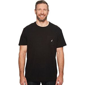Nautica Men's Big Solid Crew Neck Short Sleeve Pocket T-Shirt, True Black, 2XLT Tall