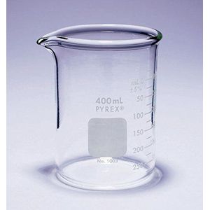 SCILABWARE 211660 Pyrex Glas Graduated Beaker 1000 ml, Lage vorm, Intensief gebruik (Pak van 6)