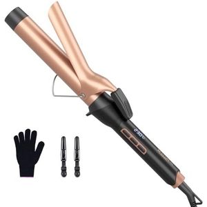 BESTOPE PRO Krultang 25 mm, grote krullen met toermalijn-keramiek, antistatisch, lcd-display, 120 °C - 230 °C, snel opwarmen voor natuurlijke krullen