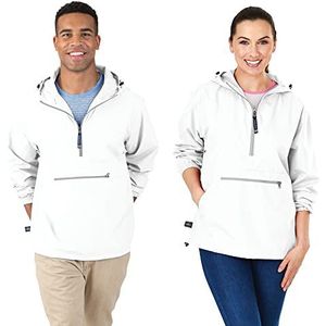 Charles River Apparel Pack-N-Go Wind & Water-Resistant Pullover (Reg/Ext Sizes), White, Medium