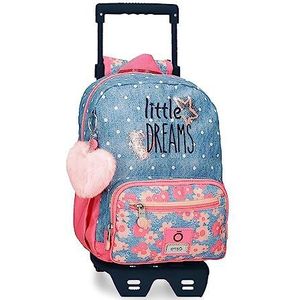 Enso Little Dreams rugzak met trolley, roze, 23 x 28 x 10 cm, polyester, 6,44 l, Roze, Eén maat, rugzak met trolley