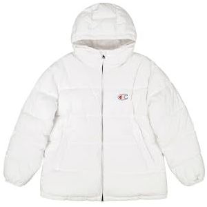 Champion Legacy Outdoor Retro Sport (220350) - WR Polyester Woven Cirè 144gr Hooded Jacket, Wit (WHT), S Heren FW24, wit (WHT), S